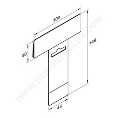 Porta-rótulos para pronomes com etiqueta grande mm. 100x30