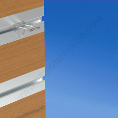 Dupla lâmina transparente para parede de ripas de 50 mm com frente arredondada para porta-etiquetas