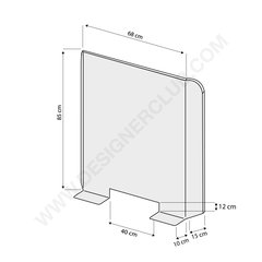 Protection de comptoir avec ouverture rectangulaire - 680 x 850 mm. (lot de 2)