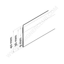 Flat adhesive scanner rail mm. 38 x 1330 crystal pvc - replaced by ref. 399 110