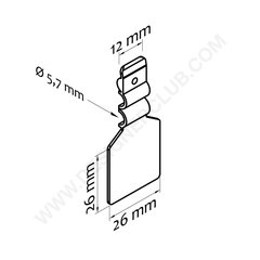 Porta etichette nero per broche (gancio)s (ganci) doppie clip diam mm. 5,6/5,7