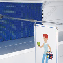 Telescopische bannerhouder voor pegboard