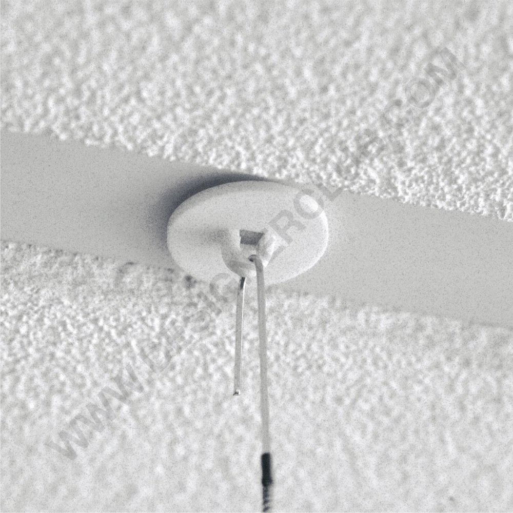 Designer Club - Bouton adhesif carre crochet tournant pour plafond